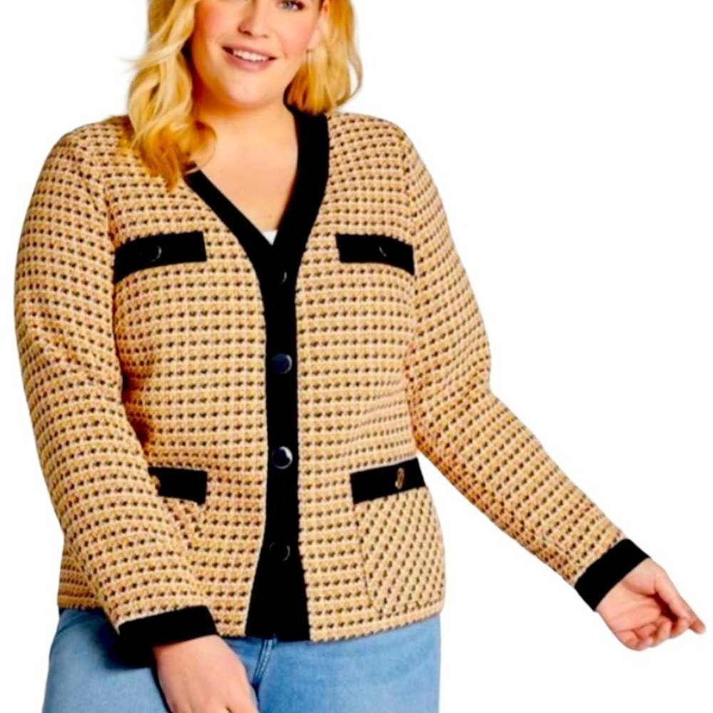 Lane Bryant Gold and Black Blazer - Picture 2 of 8